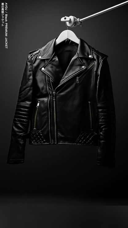 AVDJ / BLACK - VEGAN LEATHER PREMIUM JACKET