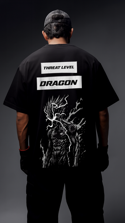 Threat Level: Dragon V2 Anime - PATCHWORK OVERSIZED TEE